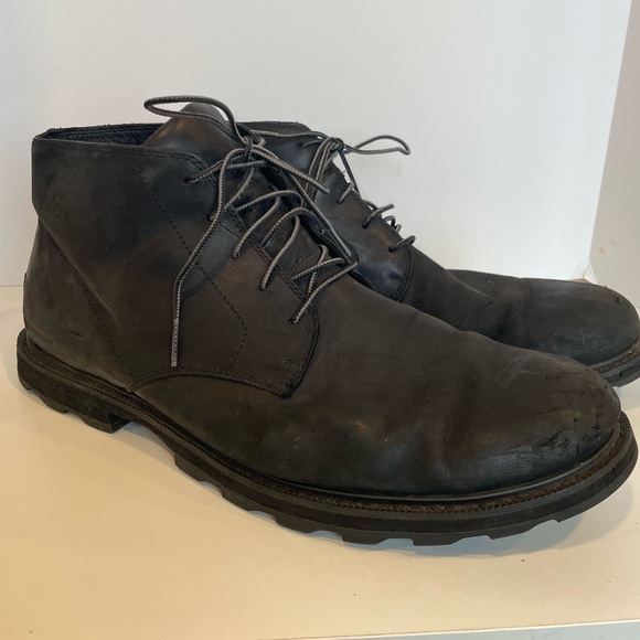 Sorel Madson Chukka Waterproof Boots Black Mens Size 14 Some Wear Please Read - Picture 1 of 12